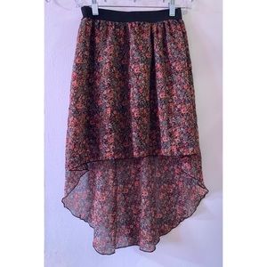 High Waist High Low Skirt With Elastic Band